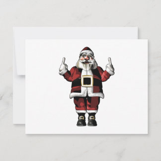 Kerstman geeft de vinger feestdagenkaart