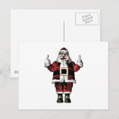 Kerstman geeft de vinger feestdagenkaart (Voorkant / Achterkant)
