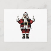 Kerstman geeft de vinger feestdagenkaart (Voorkant)