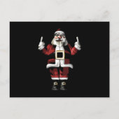 Kerstman geeft de vinger feestdagenkaart (Voorkant)
