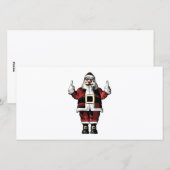 Kerstman geeft de vinger feestdagenkaart (Voorkant / Achterkant)