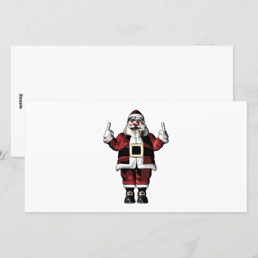 Kerstman geeft de vinger feestdagenkaart (Voorkant / Achterkant)