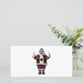 Kerstman geeft de vinger feestdagenkaart (Staand voorkant)