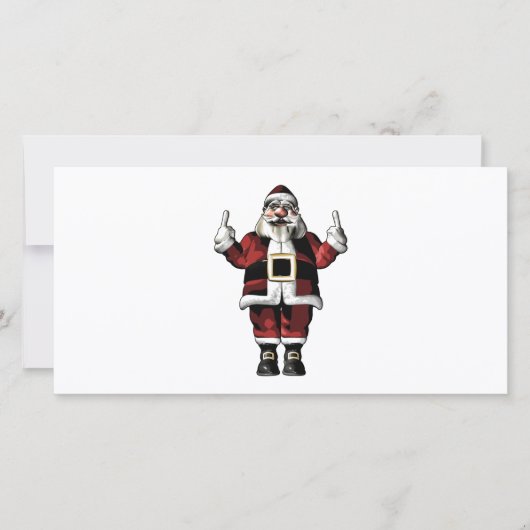 Kerstman geeft de vinger feestdagenkaart (Voorkant)