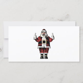 Kerstman geeft de vinger feestdagenkaart