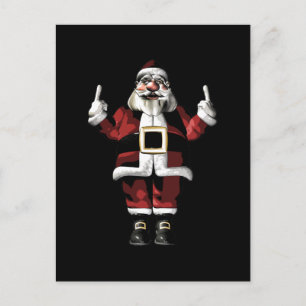 Kerstman geeft de vinger feestdagenkaart