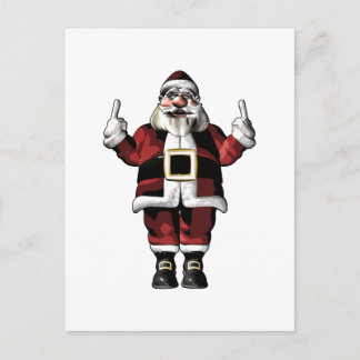 Kerstman geeft de vinger feestdagenkaart