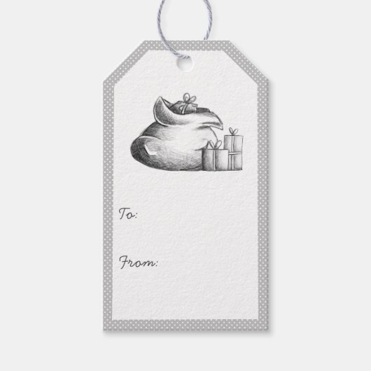 Kerstman geeft Kerstmis aan van Cadeaulabel (Voorkant)