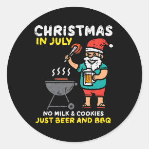 Kerstman Geen Melk Koekjes Alleen Bbq Grappige Ker Ronde Sticker