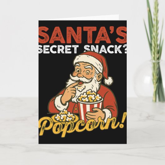Kerstman Geheime Snack Grappige Popcorn Liefhebber Kaart (Voorkant)