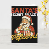 Kerstman Geheime Snack Grappige Popcorn Liefhebber Kaart (Gele Bloem)