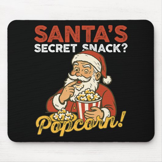 Kerstman Geheime Snack Grappige Popcorn Liefhebber Muismat (Voorkant)