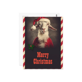 Kerstman geit briefkaart