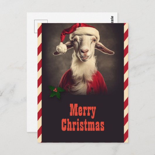 Kerstman geit briefkaart (Voorkant / Achterkant)