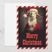 Kerstman geit feestdagenkaart (Voorkant / Achterkant)