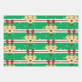 Kerstman Gele Labrador Retriever Hond Inpakpapier Vel (Voorkant 3)