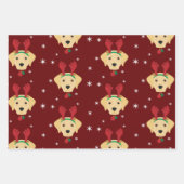 Kerstman Gele Labrador Retriever Hond Inpakpapier Vel (Voorkant 2)