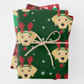 Kerstman Gele Labrador Retriever Hond Inpakpapier Vel (In situ)