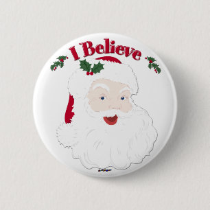 kerstman, geloof ik ronde button 5,7 cm