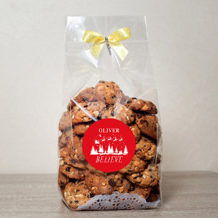 Kerstman geloof Kerstmis traditionele rode familie Ronde Sticker