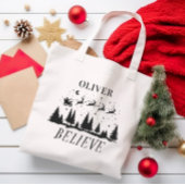 Kerstman geloof Kerstmis traditionele zwarte foto Tote Bag