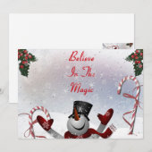 Kerstman gelooft in de Magische Winterspelen Feestdagenkaart (Voorkant / Achterkant)