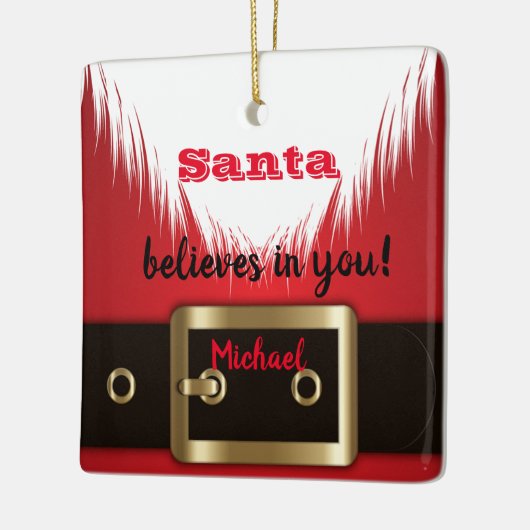 Kerstman gelooft in jou, Kerstmis Keramisch Ornament (Links)