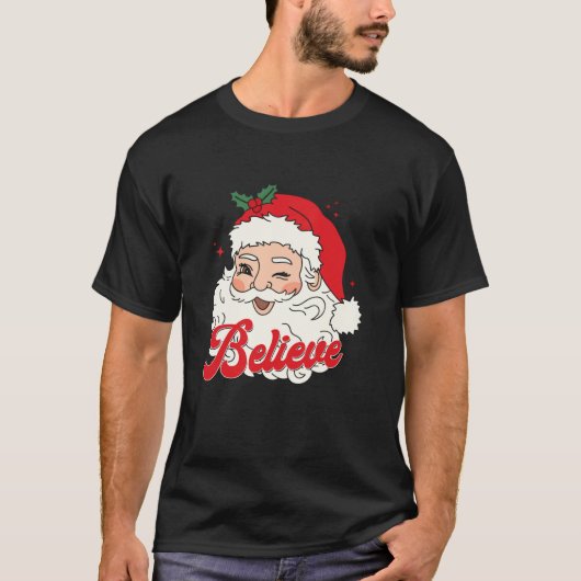  kerstman gelooft in kerst t-shirt (Voorkant)