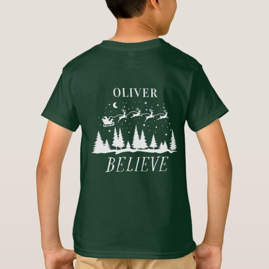 Kerstman gelooft in traditionele kerstfamilie t-shirt (Achterkant)