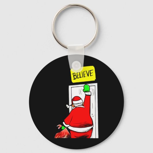 Kerstman gelooft Kerstmis Sleutelhanger (Voorkant)