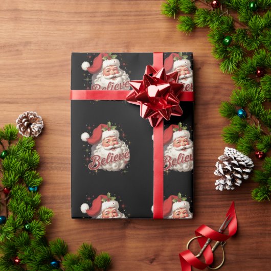 Kerstman gelooft Kerstmis Vintage Cadeaupapier (Feestdagen Geschenken)