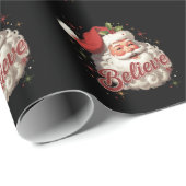 Kerstman gelooft Kerstmis Vintage Cadeaupapier (Rol Hoek)