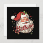 Kerstman gelooft Kerstmis Vintage  Feestdagenkaart (Voorkant / Achterkant)