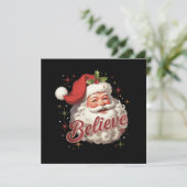 Kerstman gelooft Kerstmis Vintage  Feestdagenkaart (Staand voorkant)