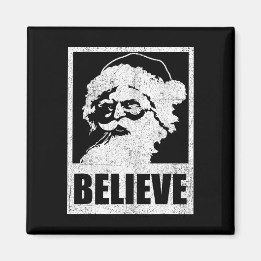 Kerstman Gelooft Retro Kerstmis in jul Magneet (Voorkant)