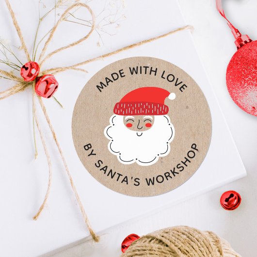 Kerstman gemaakt met liefde Speciale levering Ronde Sticker