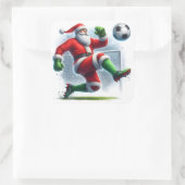 Kerstman geniet van een voetbalwedstrijd in de win vierkante sticker (Tas)