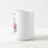 Kerstman geniet van een warme Drink op een winterd Koffiemok (Center)