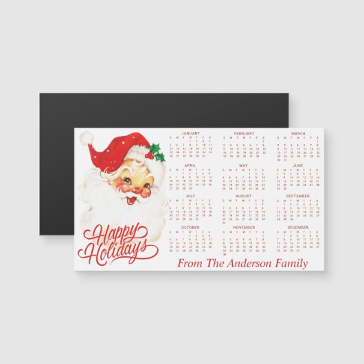  Kerstman gepersonaliseerde 2025 Kalender (Voorkant / Achterkant)