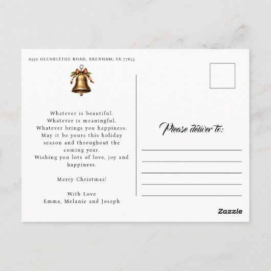 Kerstman gepersonaliseerde foto groen Briefkaart (Achterkant)