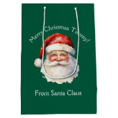 Kerstman gepersonaliseerde groene Kinder kerst Medium Cadeauzakje (Achterkant)