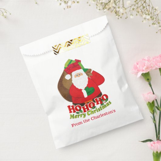 Kerstman gepersonaliseerde gunsttas bedankzakje (Gezegeld)