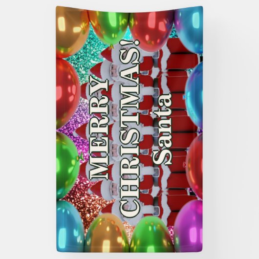 Kerstman Gepersonaliseerde karakter verjaardag ban Spandoek (Verticaal)