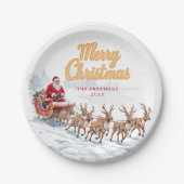  Kerstman Gepersonaliseerde Kerst Borden Papieren Bordje (Voorkant)