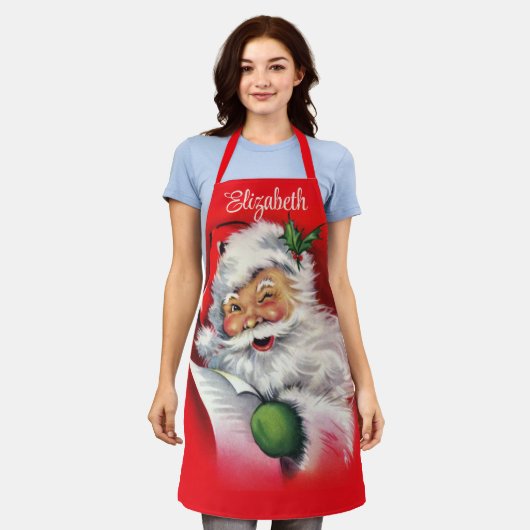  kerstman gepersonaliseerde kerst schort (Gedragen)