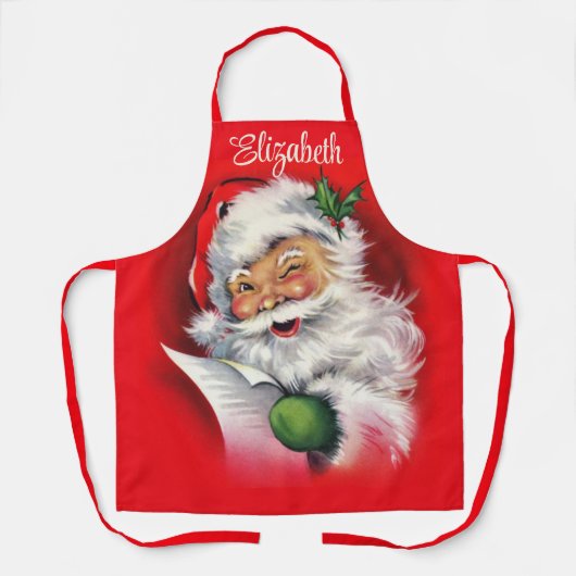  kerstman gepersonaliseerde kerst schort (Voorkant)