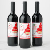 Kerstman gepersonaliseerde kerstwijn fles label wijn etiket (Flessen)