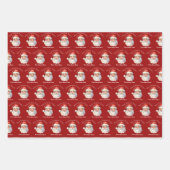 Kerstman gepersonaliseerde rode Kinder kerst Inpakpapier Vel (Voorkant)