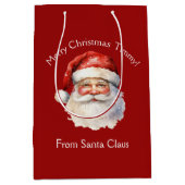 Kerstman gepersonaliseerde rode Kinder kerst Medium Cadeauzakje (Voorkant)