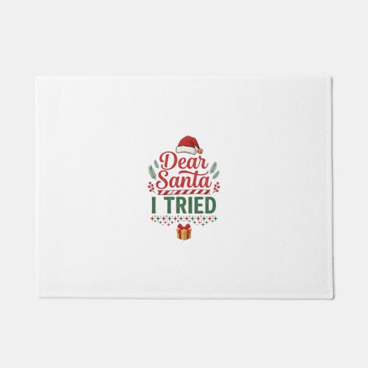 Kerstman geprobeerde kersthoed cadeau doos deurmat (Voorkant)